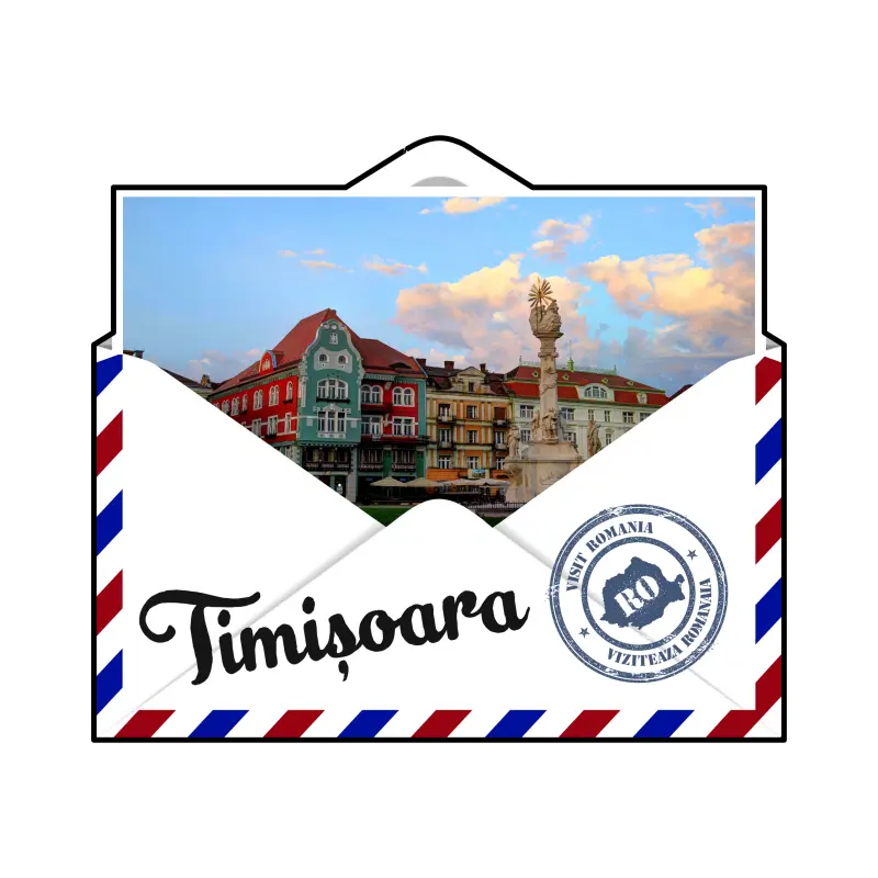 Mgs101-timisoara romania, plic, magnet frigider
